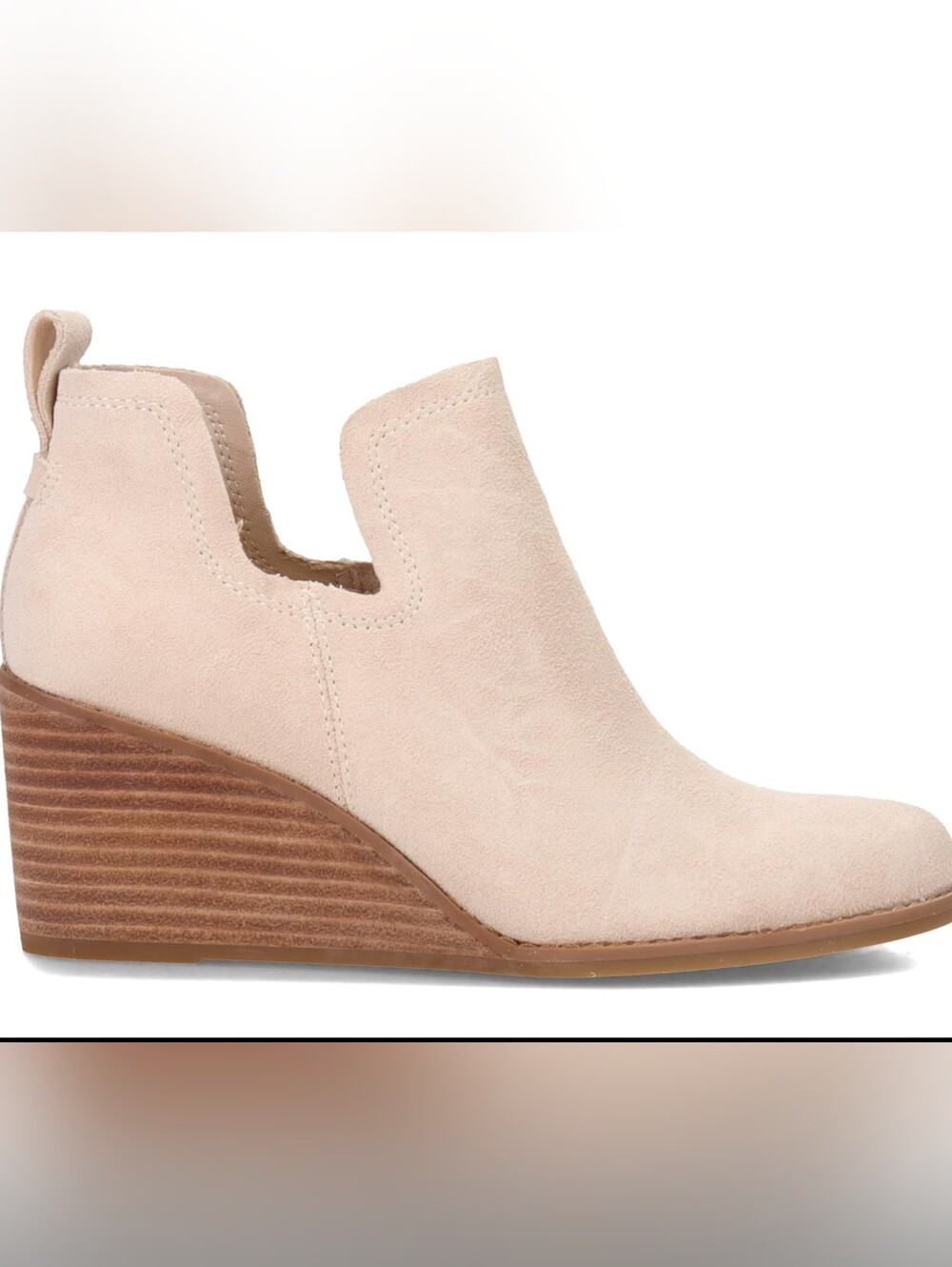 Toms Blush Suede Wedge Bootie